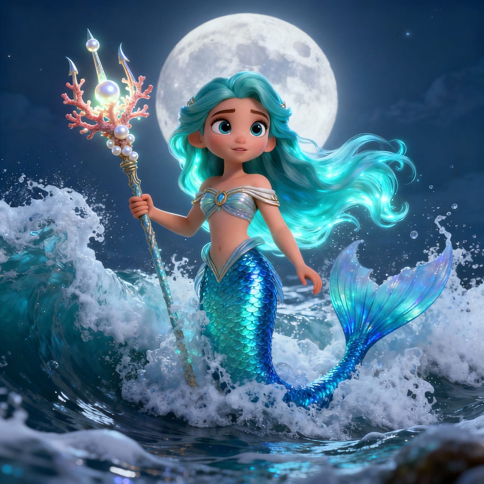 Mythical Mermaid Goddess Emerges from Sea Foam