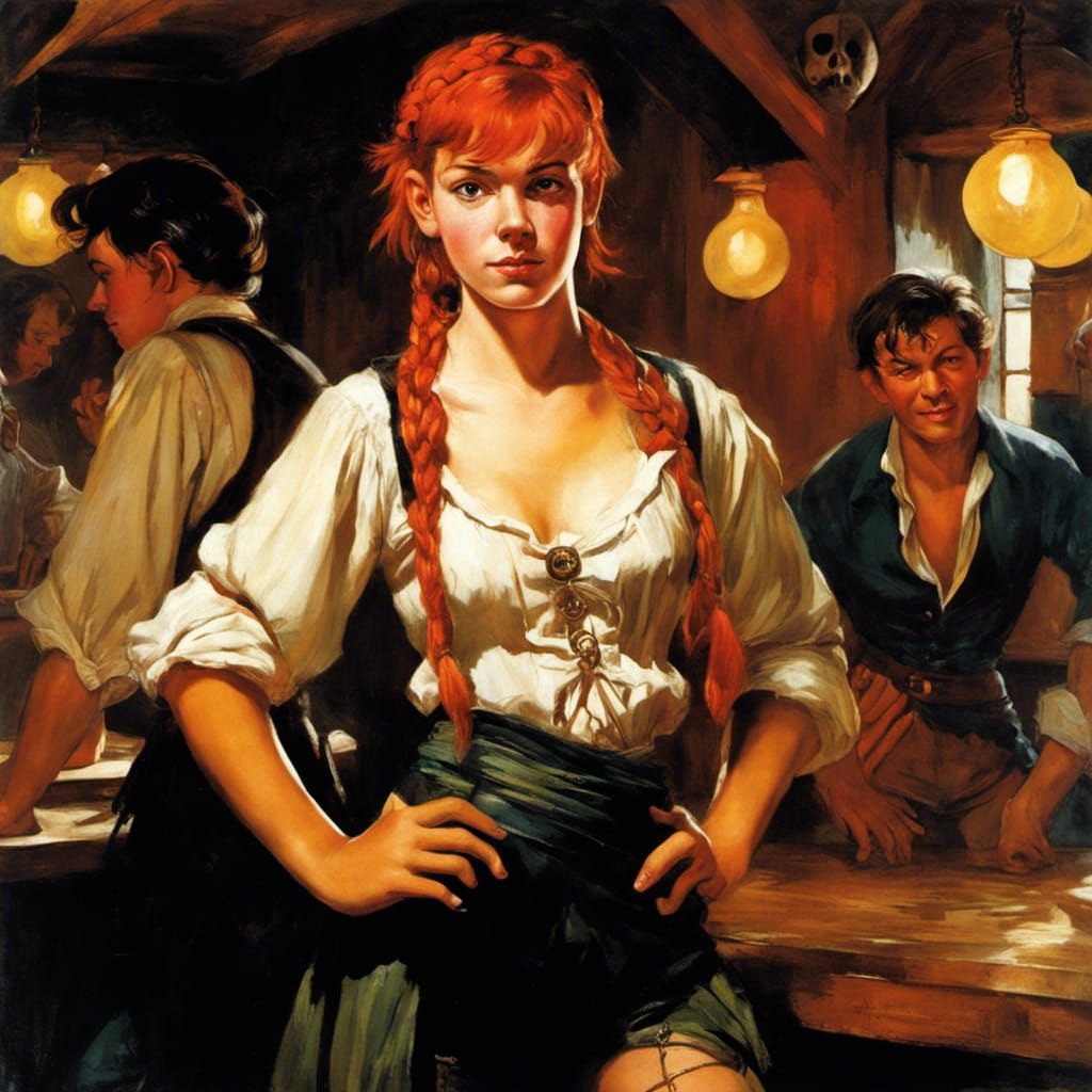 Pippi Longstocking Portrait in Pirate Tavern