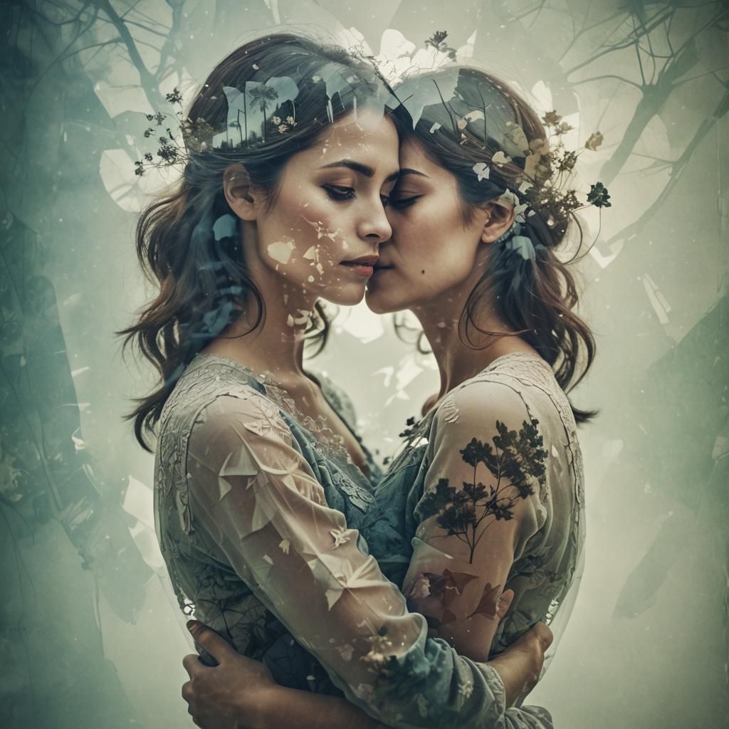 High Definition Double Exposure of a Woman