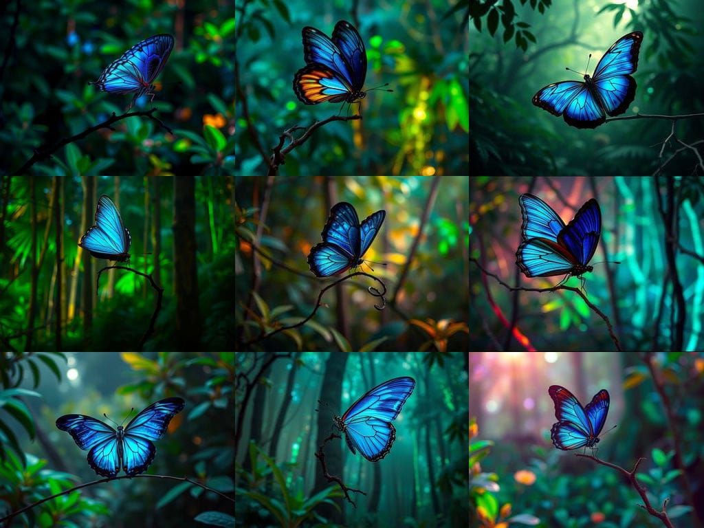 In macro- A blue morpho butterflies seen sitting on a twig i...