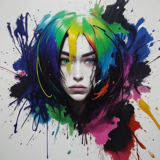 Abstract Expressionism: Figure in Crowded Restroom