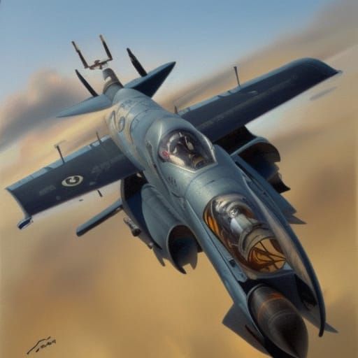 Fighter Pilot in Oil Painting Style