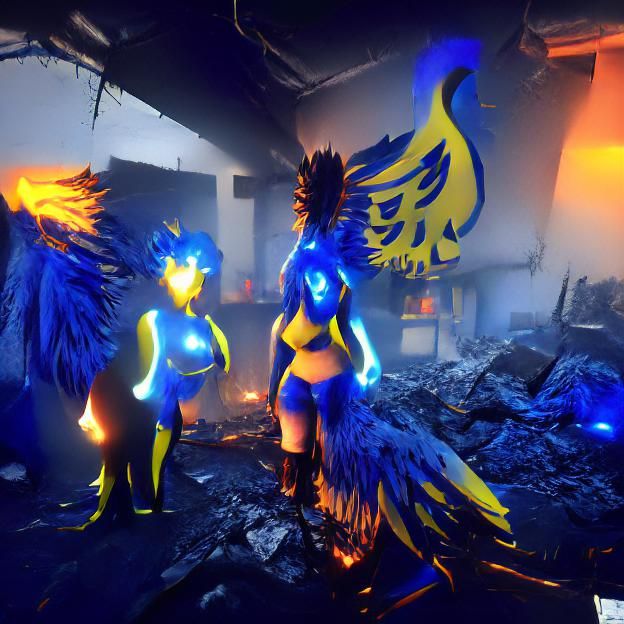 Neon Phoenix Rising: Volumetric Lighting Showcase