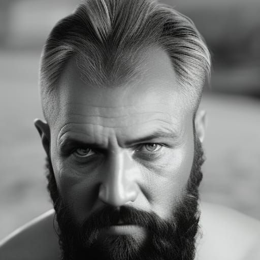 Hyperrealistic Thor Portrait in Gritty Analog Style