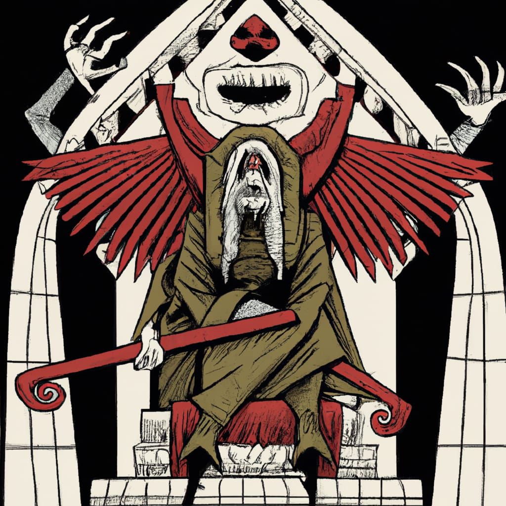 Hell Rider Horror in Gothic Engraving Style