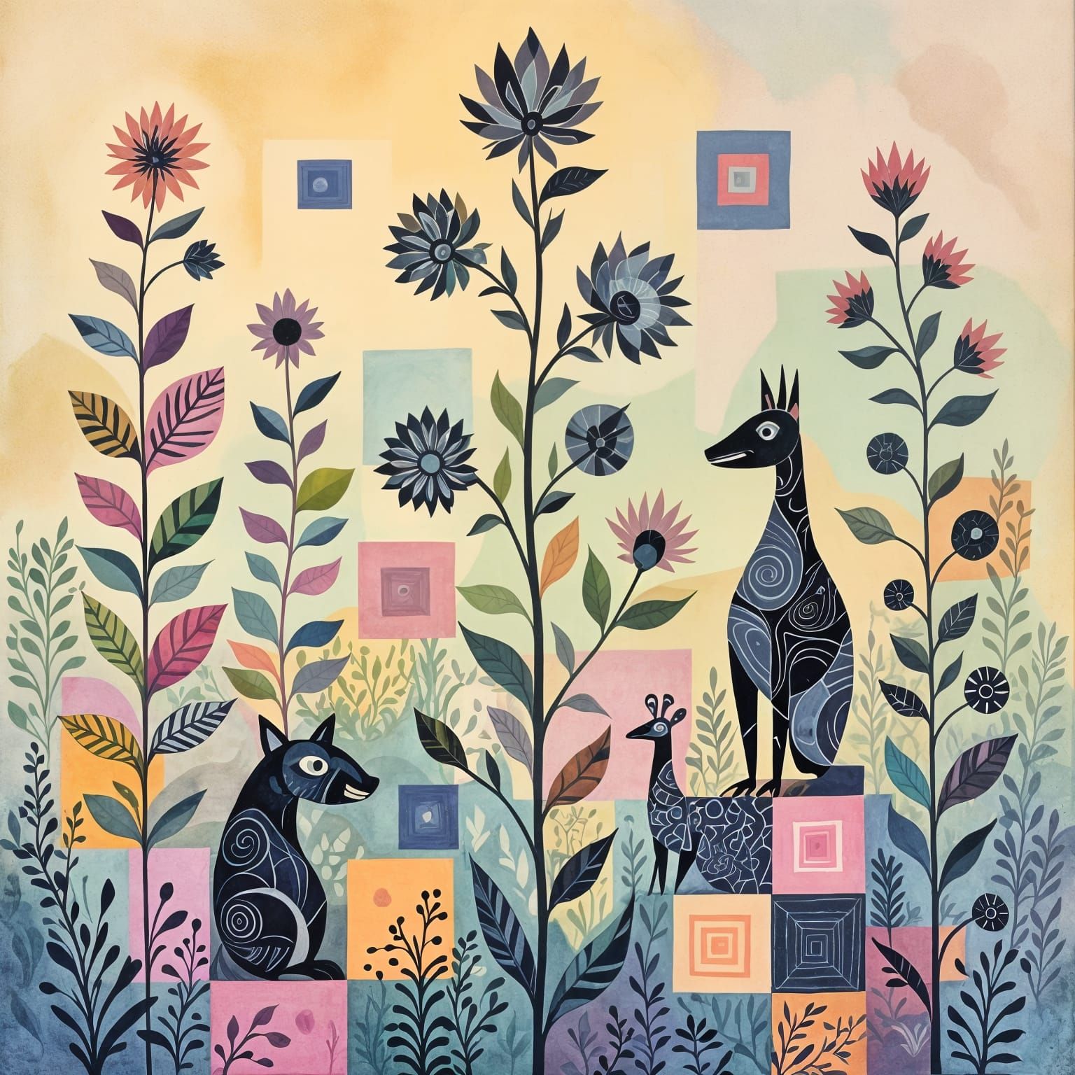 India Ink Drawings of Plants and People