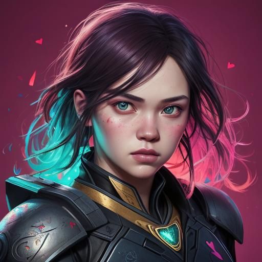 Hyperrealistic Hearts in Splash Art Style