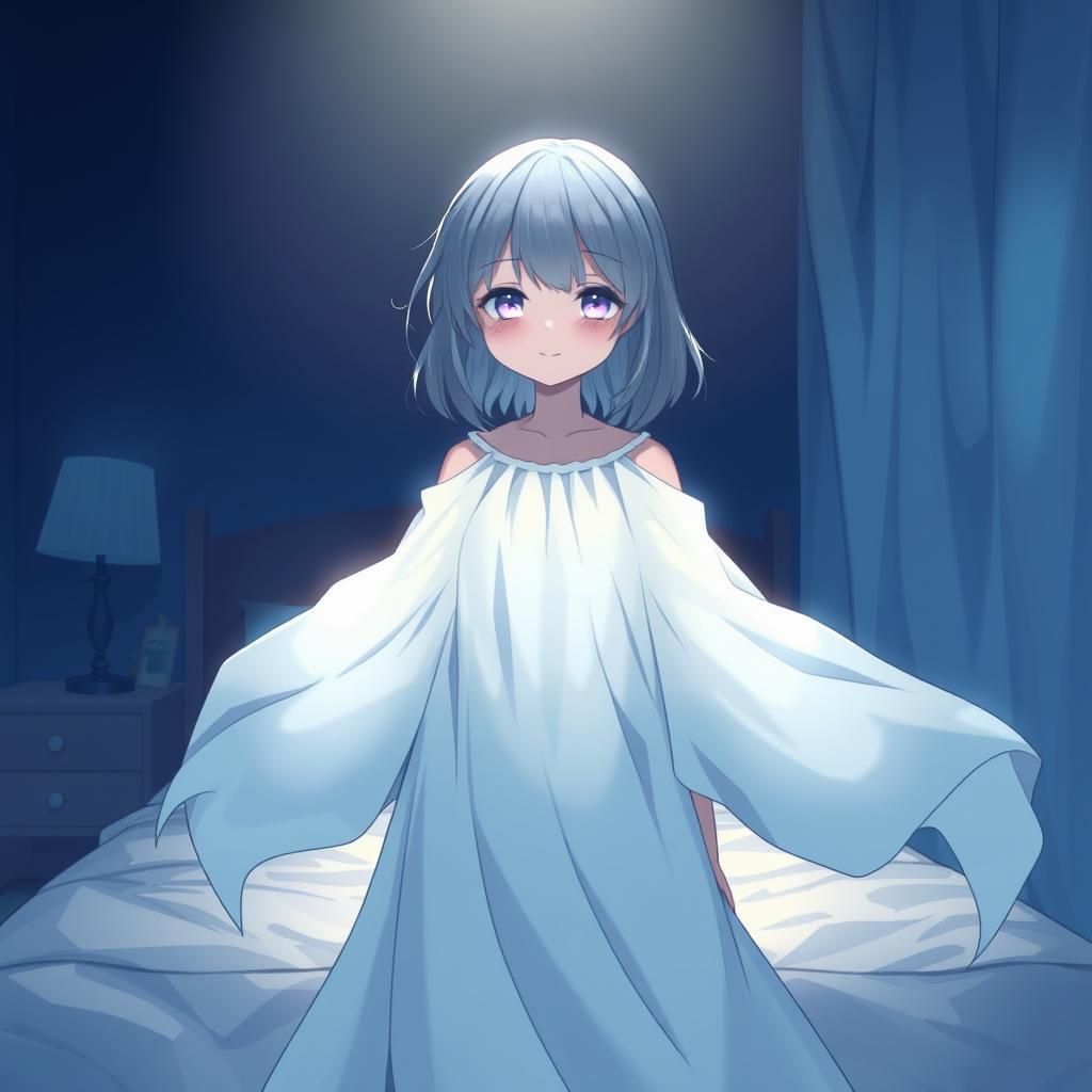 Ethereal Anime Ghost Girl in Manga Style