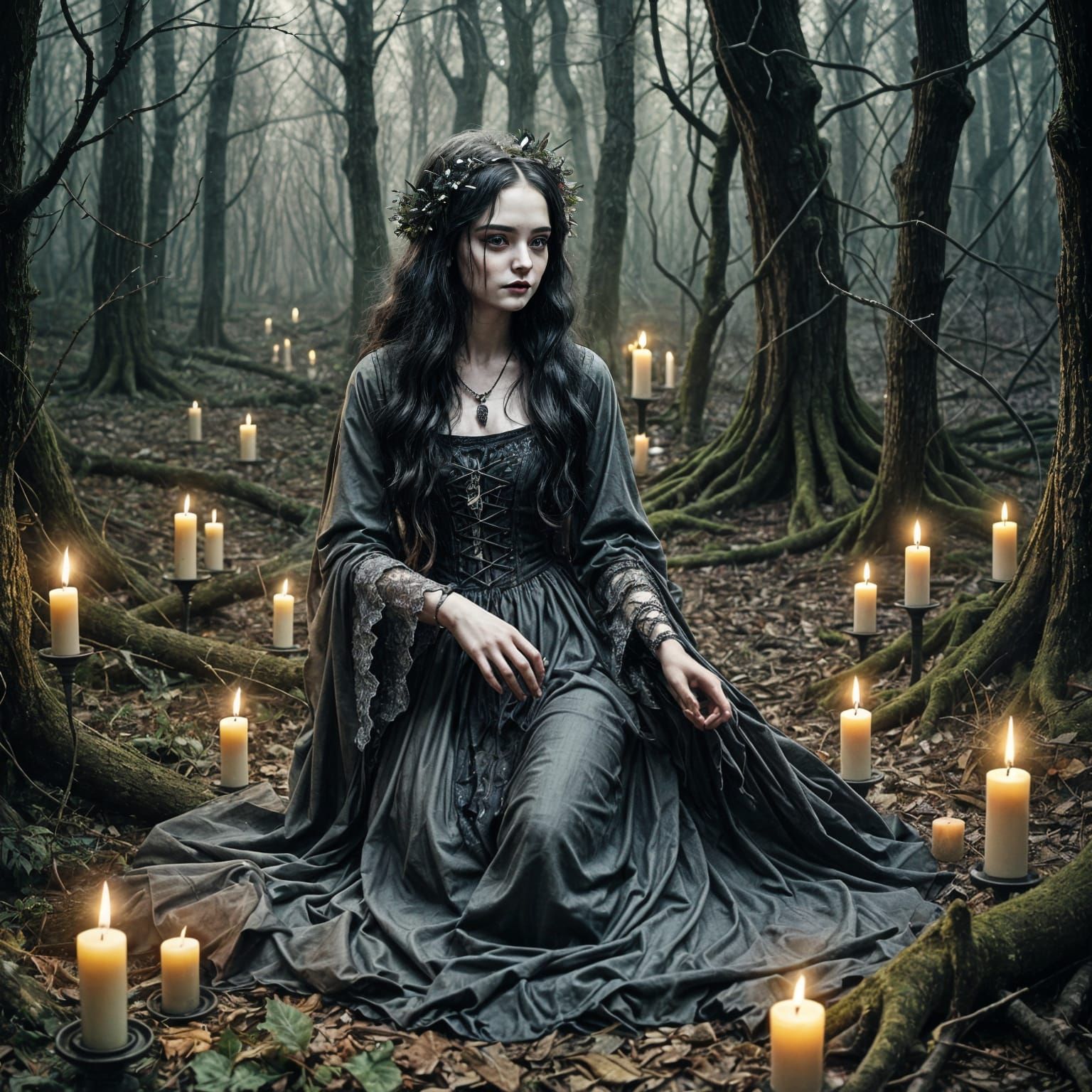 Gothic Forest with Ragdoll and Glitter