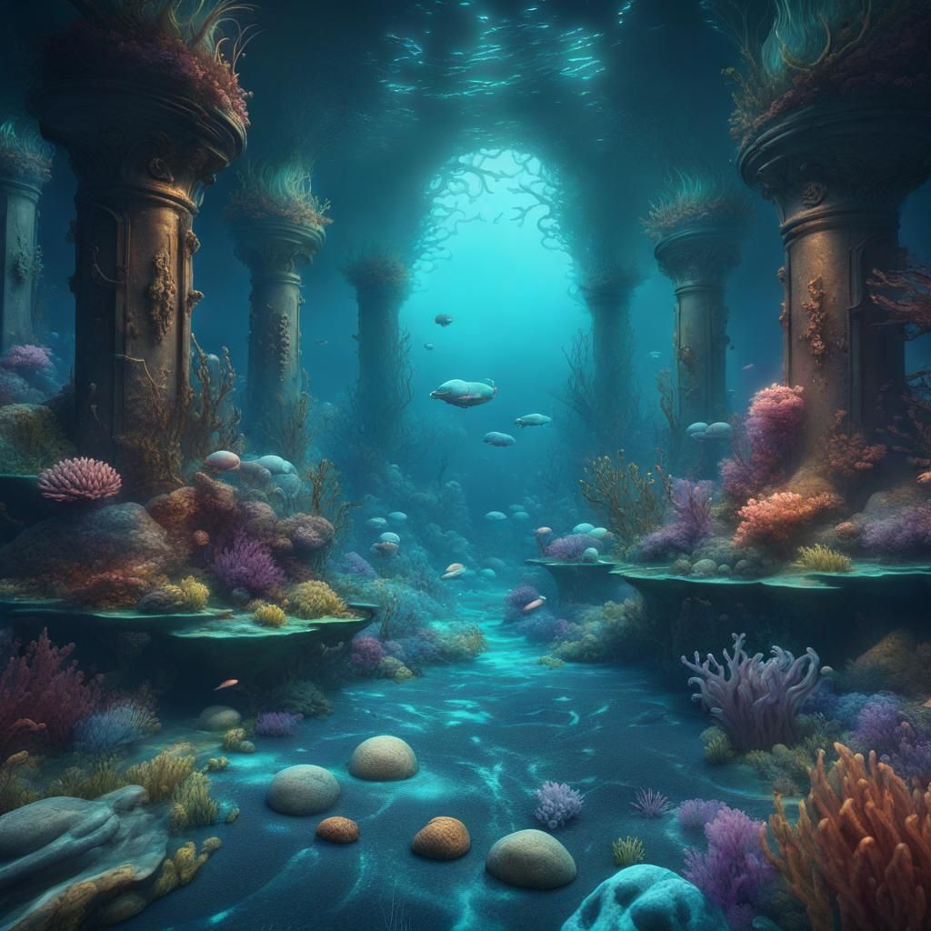 Magical Ocean Floor Concept Art in Deep Color