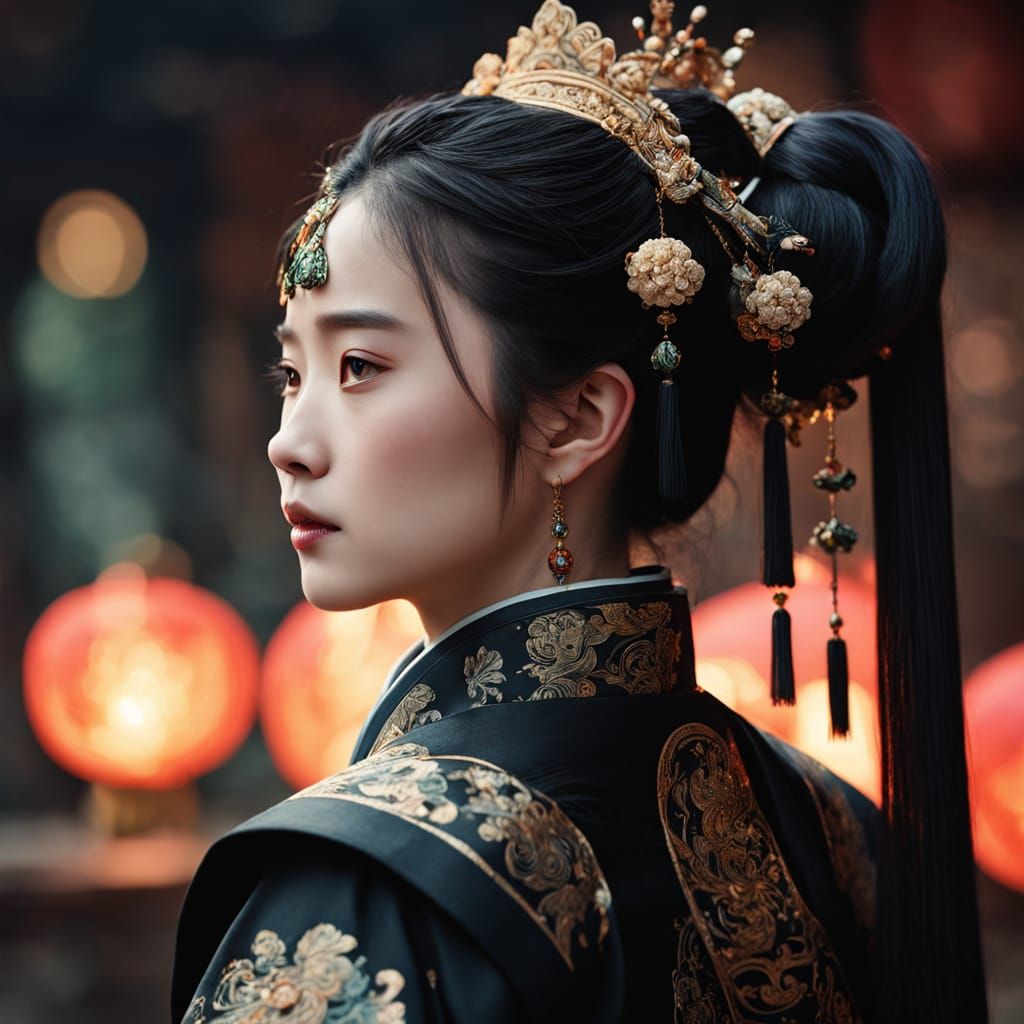 Surreal Dystopian Princess Warrior Battles Black Ninja in Vi...