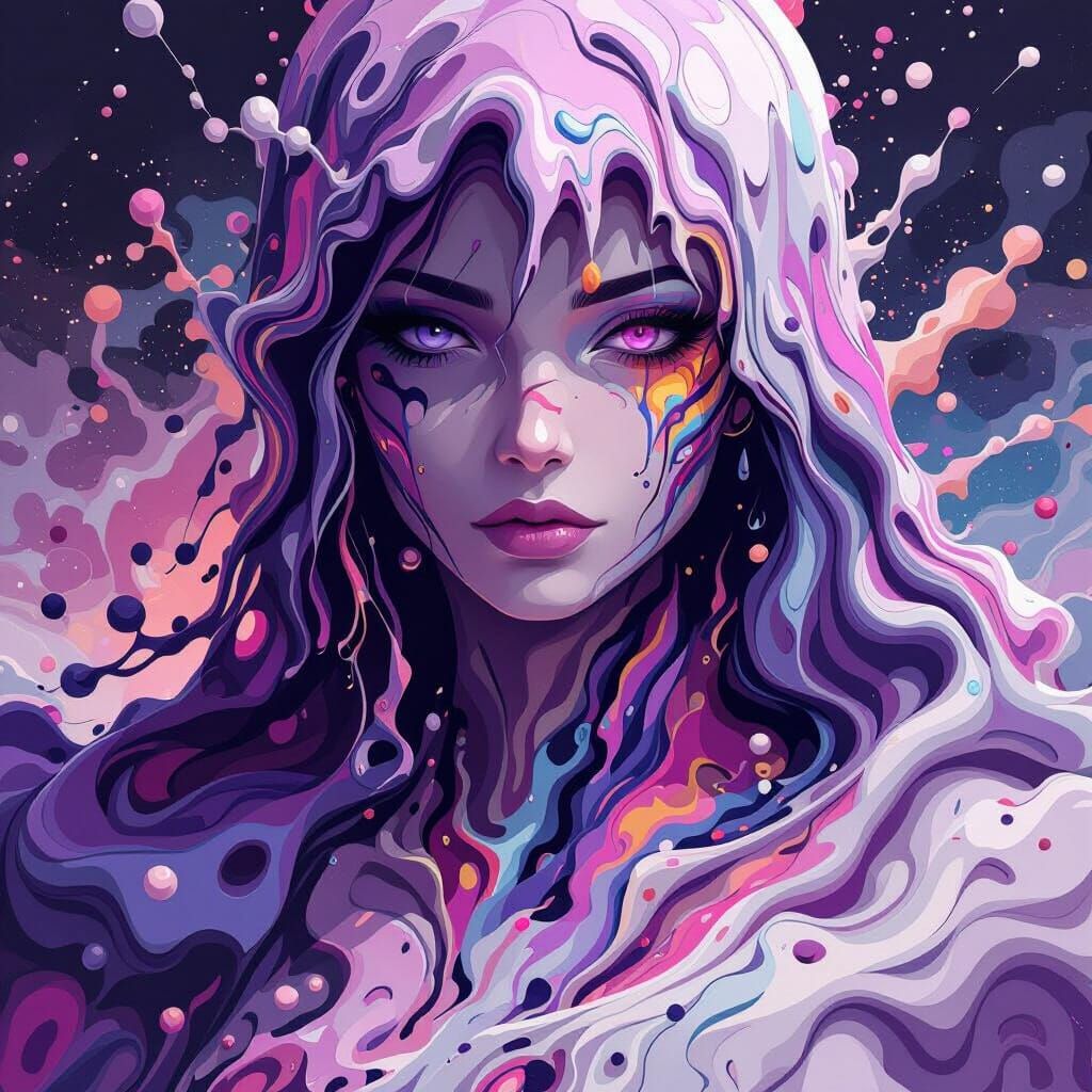 Vibrant Abstract Fractal in the Style of Ash Thorp