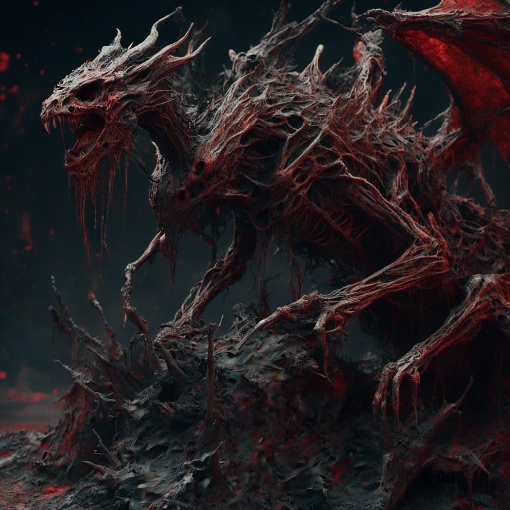 Steamgoth Skeletal Dragon in Macabre Detail