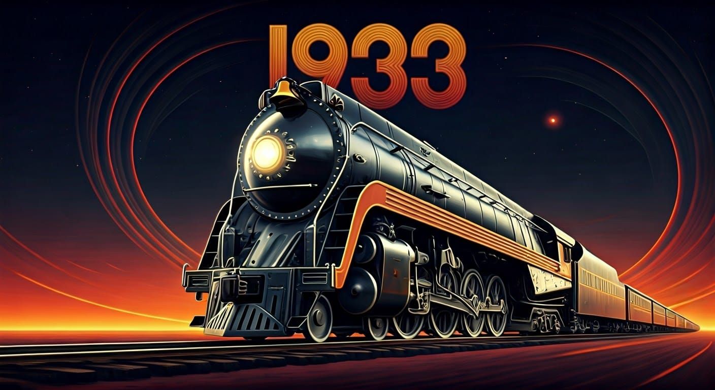 Majestic Steam Train Emerges from Psychedelic Vortex in Art ...