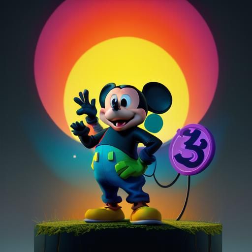 Mickey Mouse Monster: Pixar-Style 3D Art
