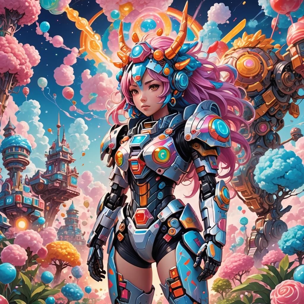 Mecha Girl in Candyland: Manga Anime Style