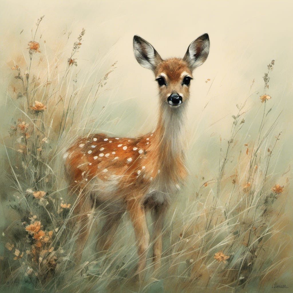 AI Generated Image of a Fawn