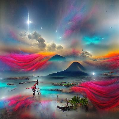 Indonesia: Holographic Astral Cosmic Illustration