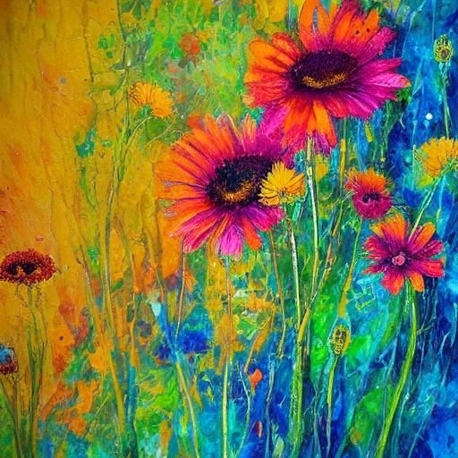 Watercolor Dragonflies and Chamomile in Golden Hour