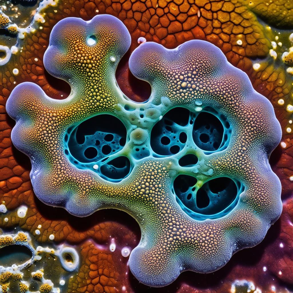 Amoebas Lunching: Hyperdetailed Macro Photograph