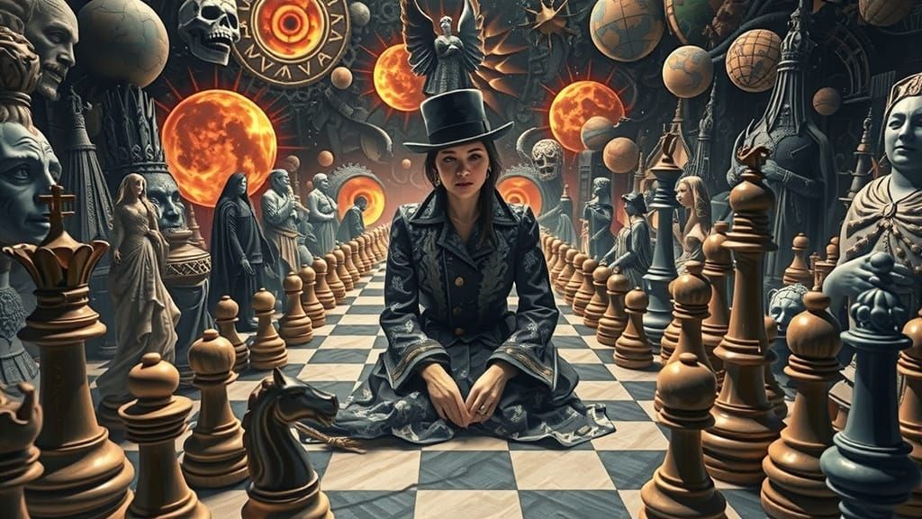Hyperrealistic Woman Gambit in a Chessboard Universe