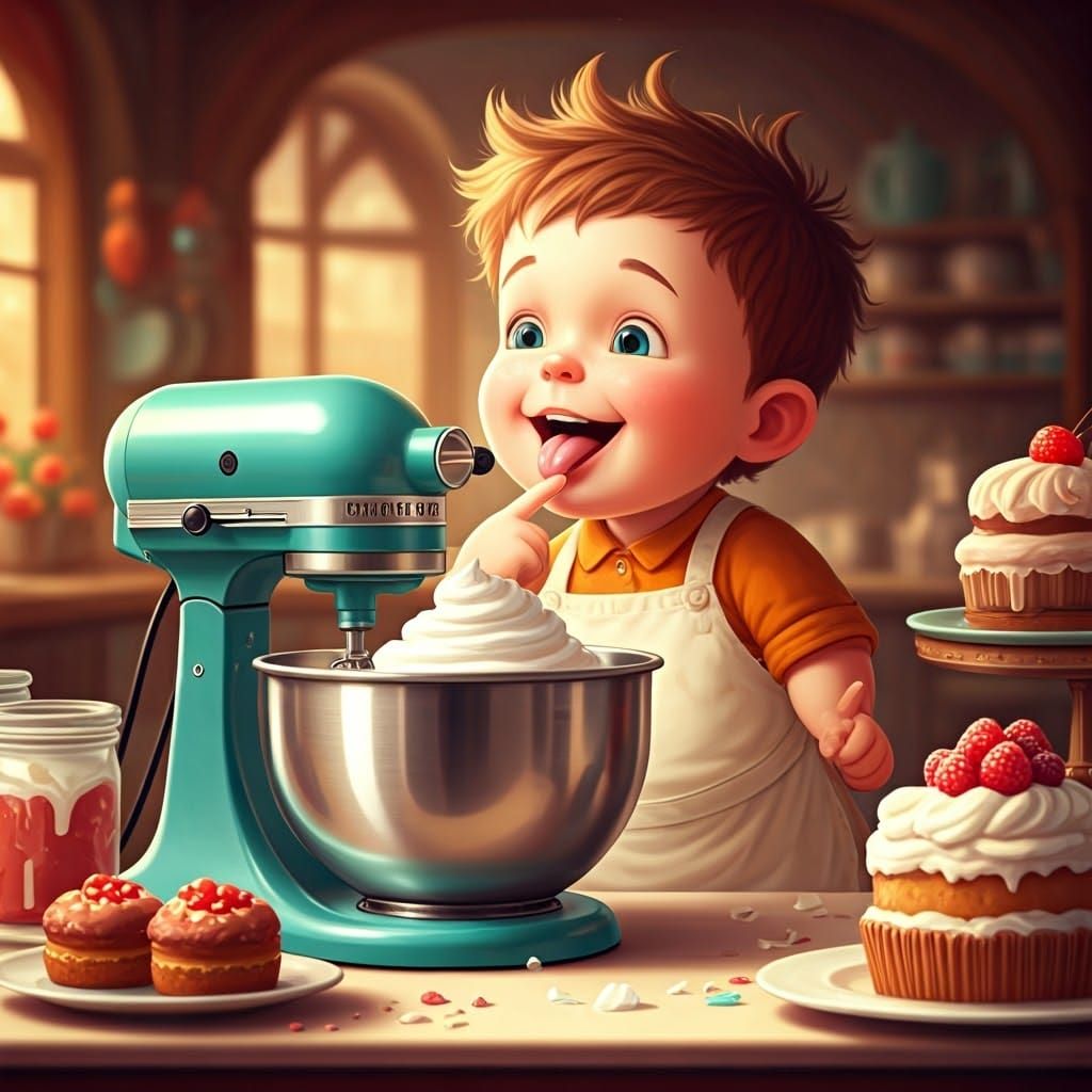 Whimsical Bakery Scene in Studio Ghibli Style