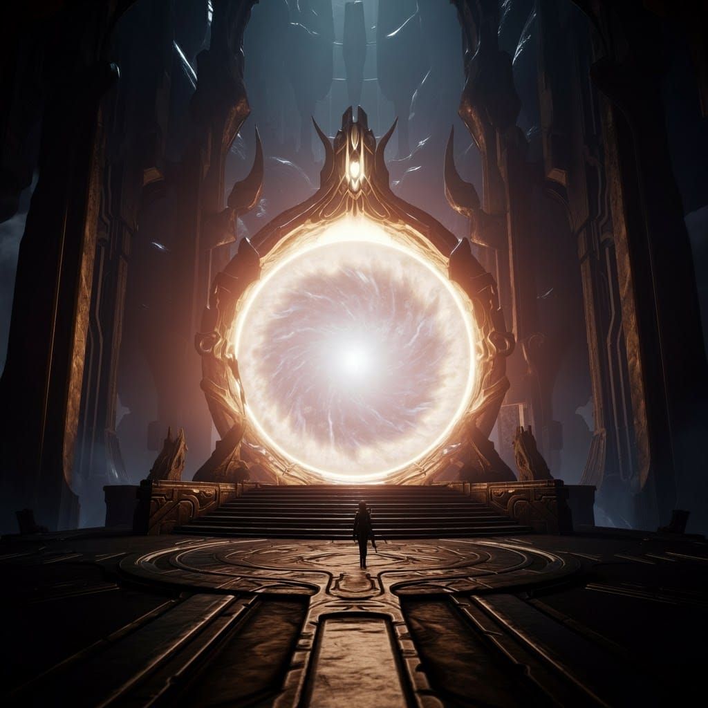 Majestic Glowing Portal in High-Fantasy Digital Art