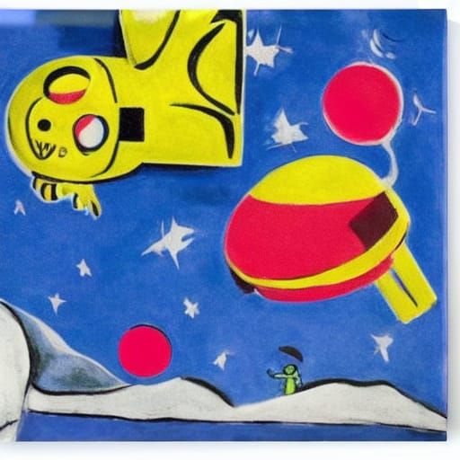 Futuristic Whimsy: Mice in Space Inspired by Matisse and Cha...