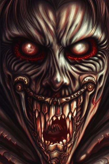 Intricate Witch with Necronomicon in Deep Color