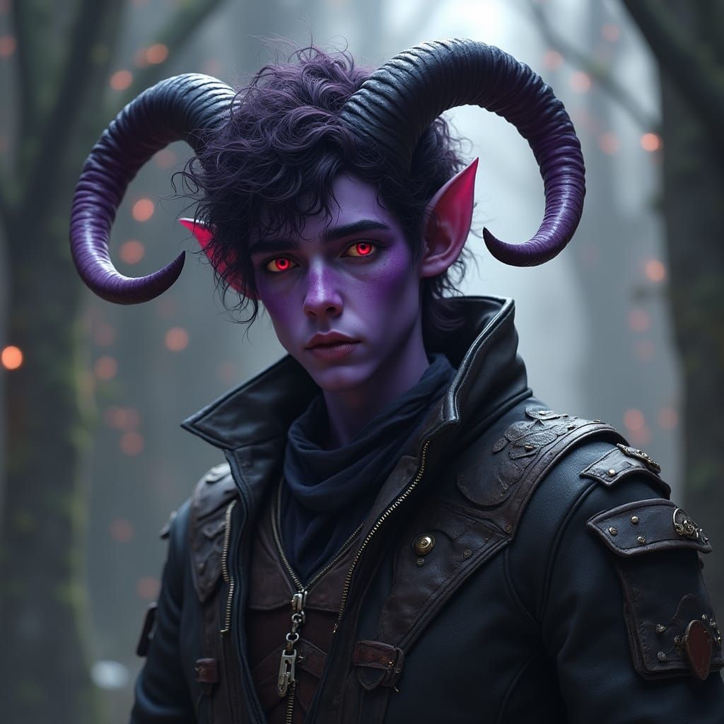 Ethereal Tiefling Youth in Mystic Hush