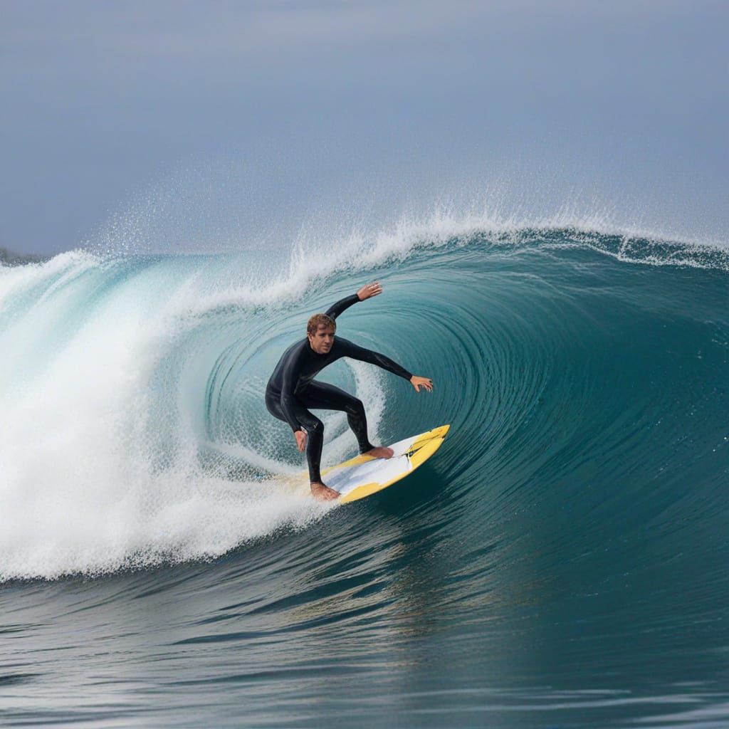 Thrilling Surfing Scene in Vibrant Colors
