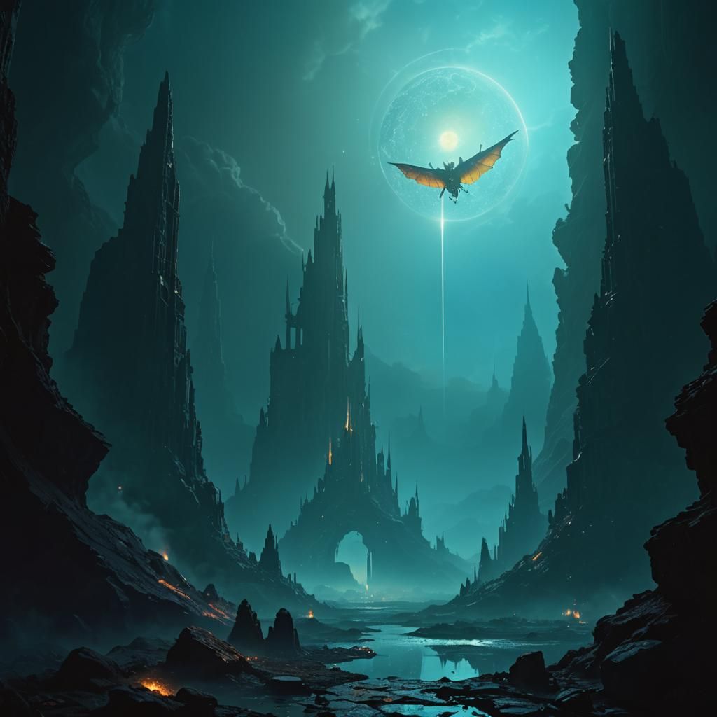 Alien Cityscape Matte Painting in Unreal Engine Style