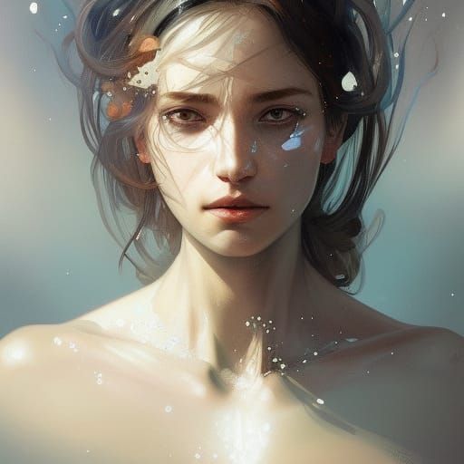 Tranquil Woman Portrait in Digital Art Style