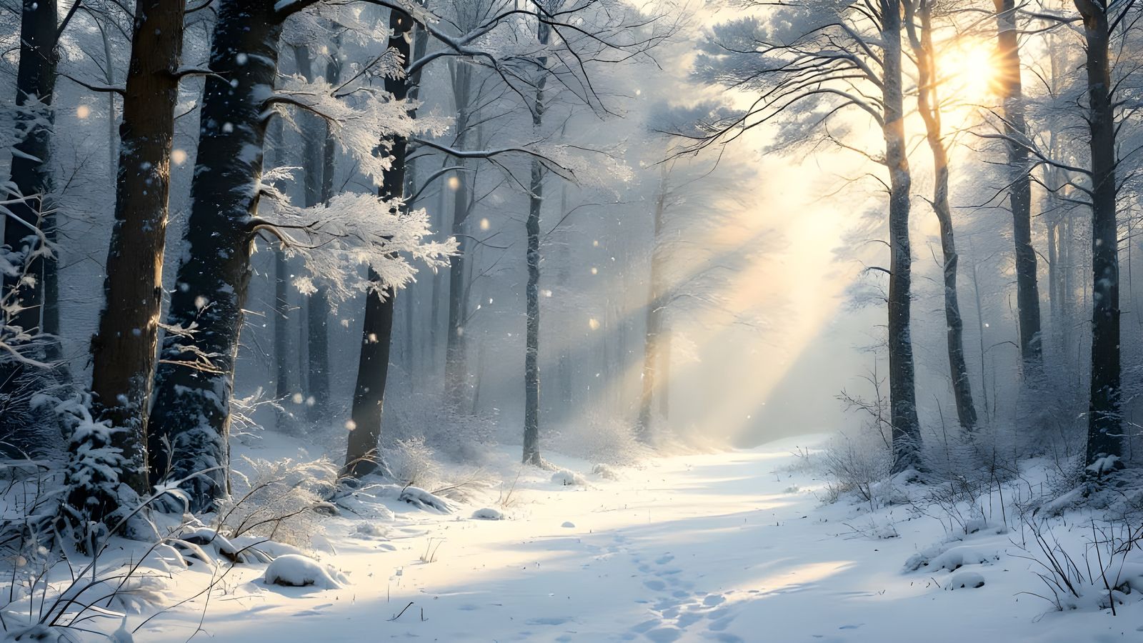 Surreal Winter Forest Landscape in Style of Dali