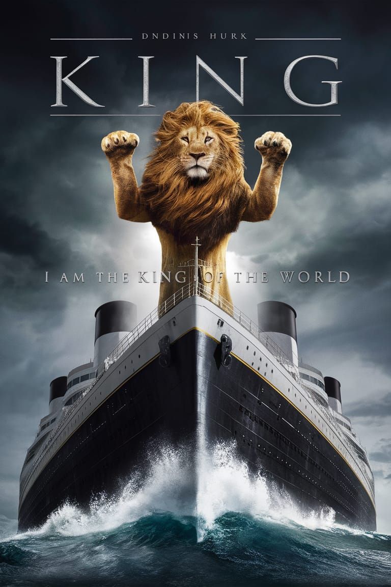 Anthropomorphic Lion on Ship Movie Poster