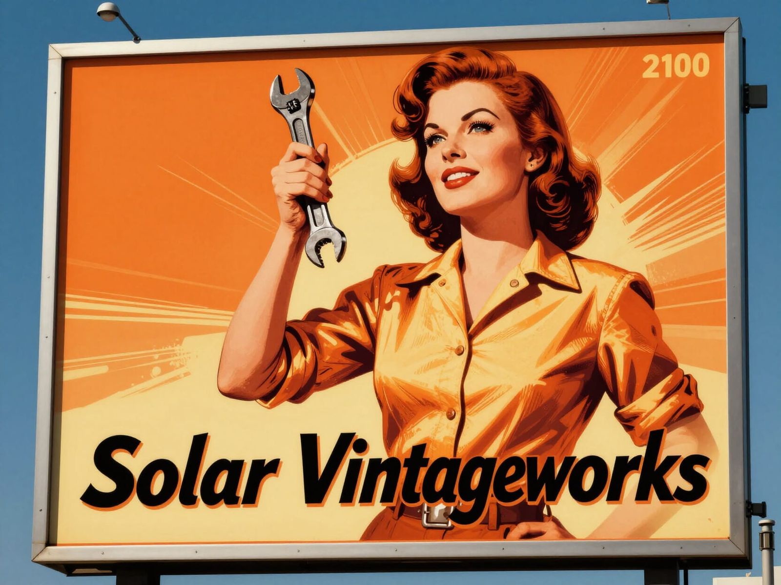 Retro-Futuristic Billboard for Solar Vintageworks