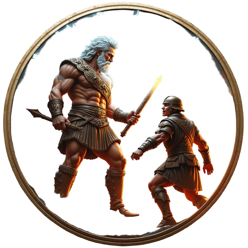 Zeus Challenge Coin: Lightning Strikes Enemy Soldier