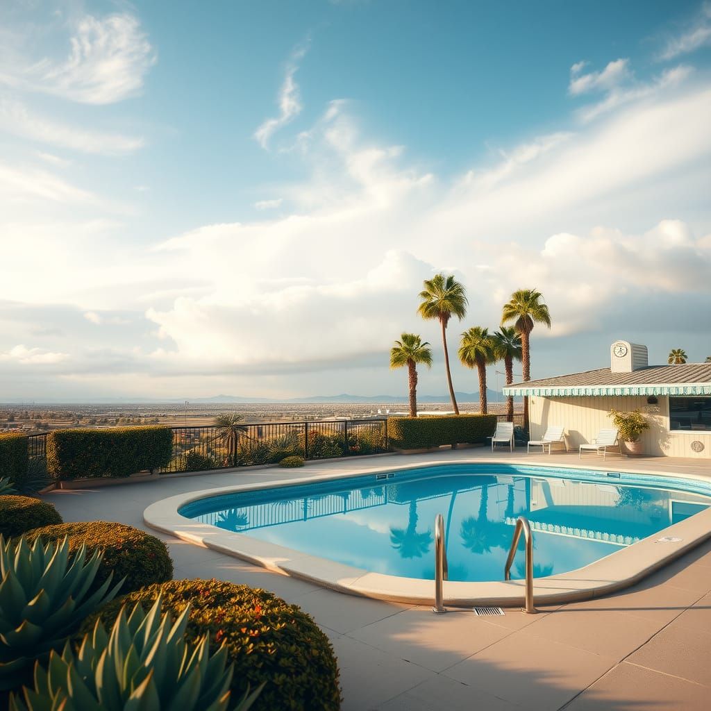 Serene Motel Pool in Clemens Ascher Style