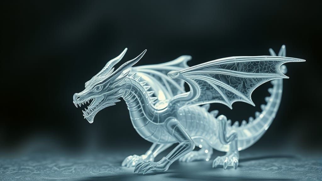 Majestic Crystal Dragon in Hyperrealistic Style
