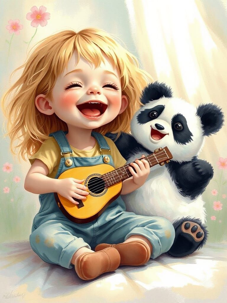 Singing with my pet Panda