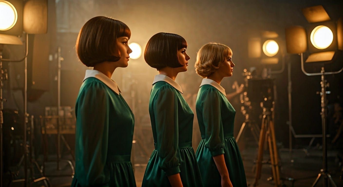 Emerald Elegance: A Cinematic Studio Scene