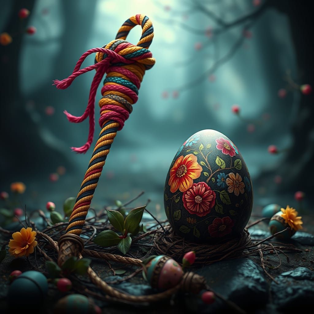 Colorful Pomlázka Whip and Intricately Painted Czech Easter ...