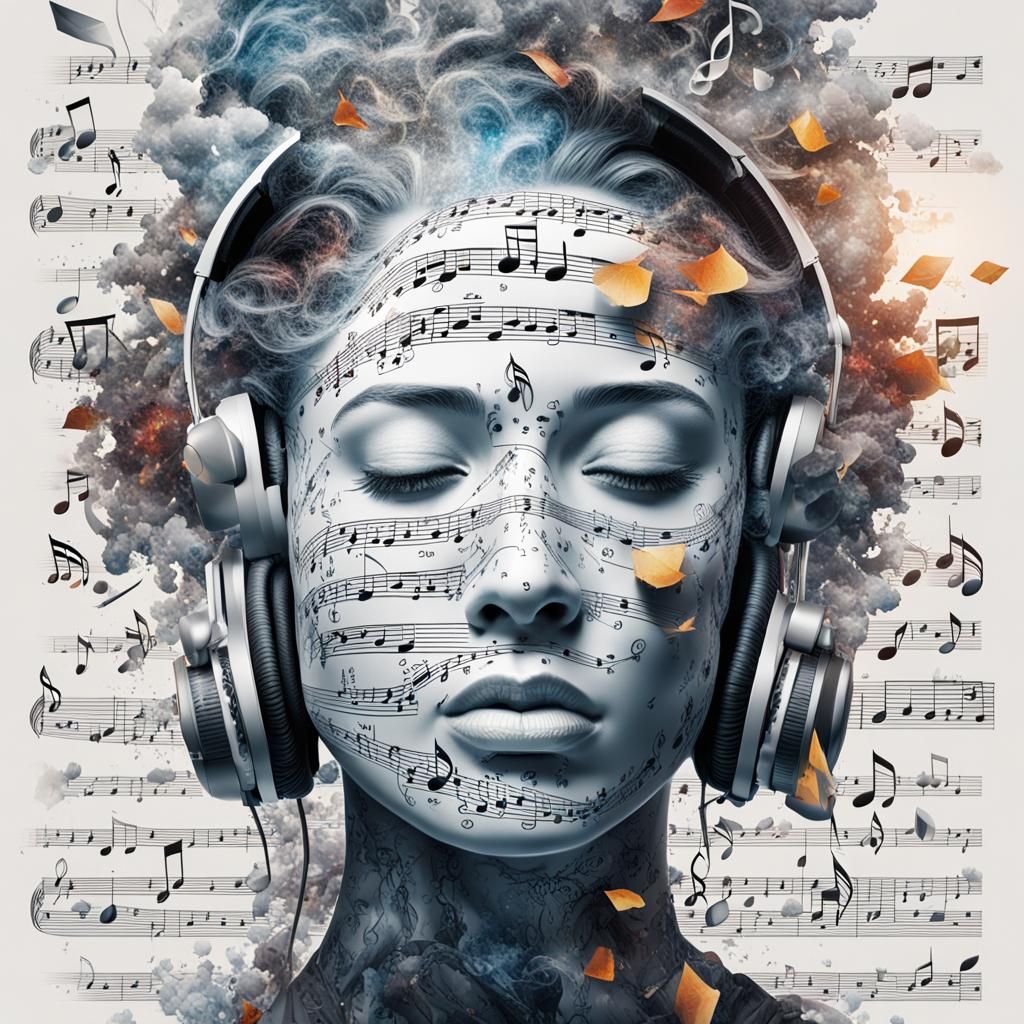 Musical Woman: A Hyperrealistic Surreal Portrait