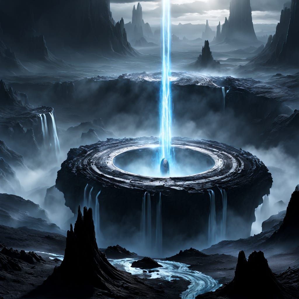 Ring Black Hole Over Alien Wasteland