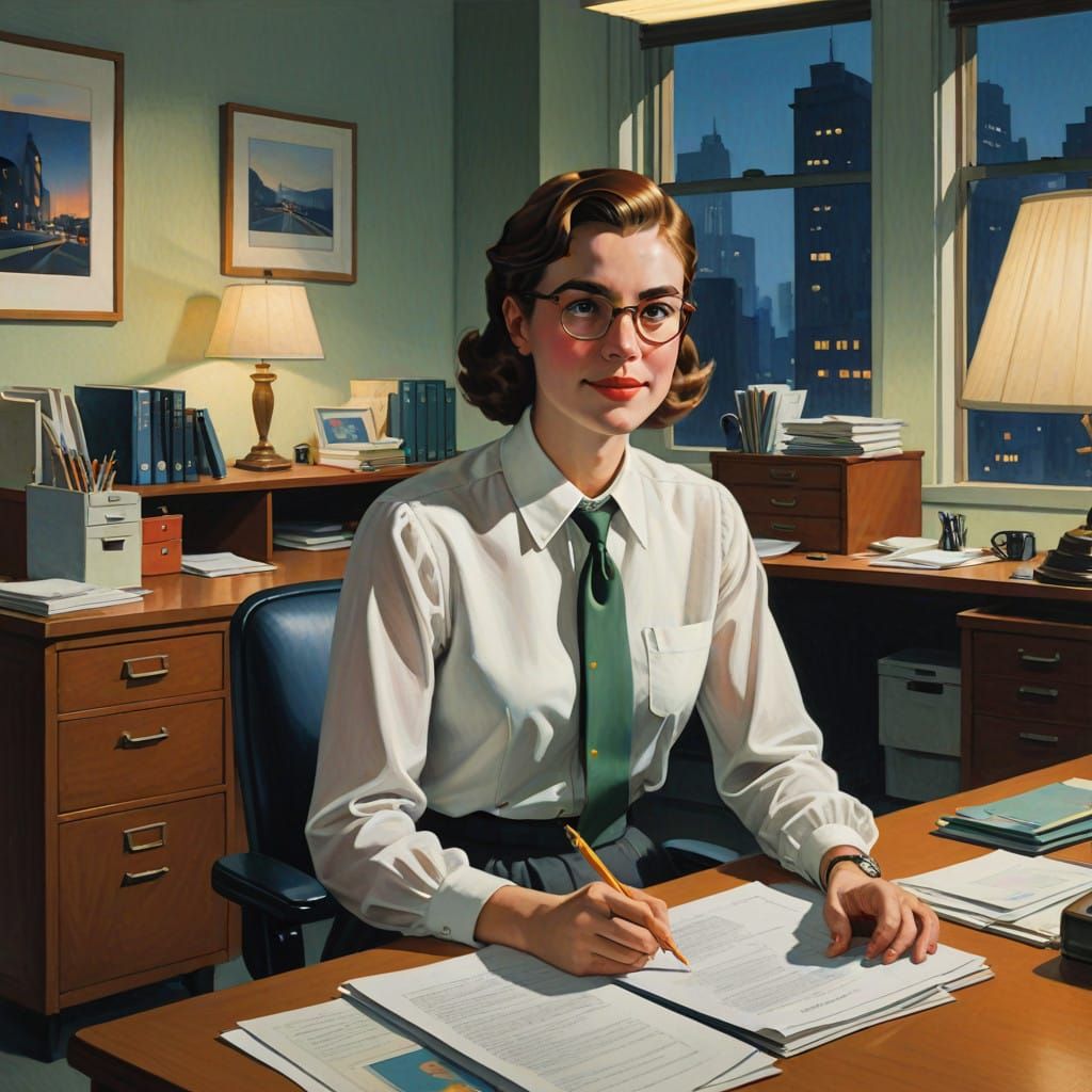 Office Secretary in Modern Workspace