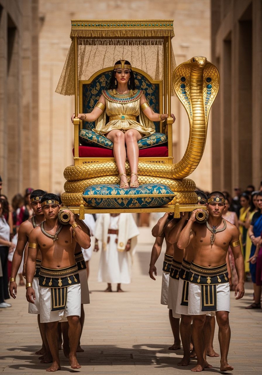 Egyptian Queen on Cobra Throne, Leibovitz Style