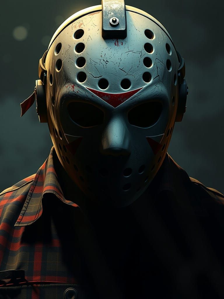 Dark Gritty Jason Voorhees Portrait in Comic Book Style