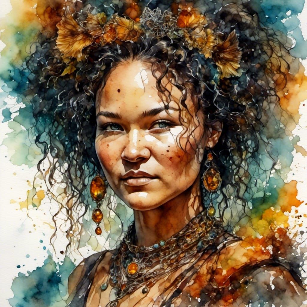<lora:PR Alcohol WC Glass:1.0> <lora:NeonBioGlowXL:1.0> <lora:Dreamshaper:1.0> watercolor portrait epic cinematic stunni...