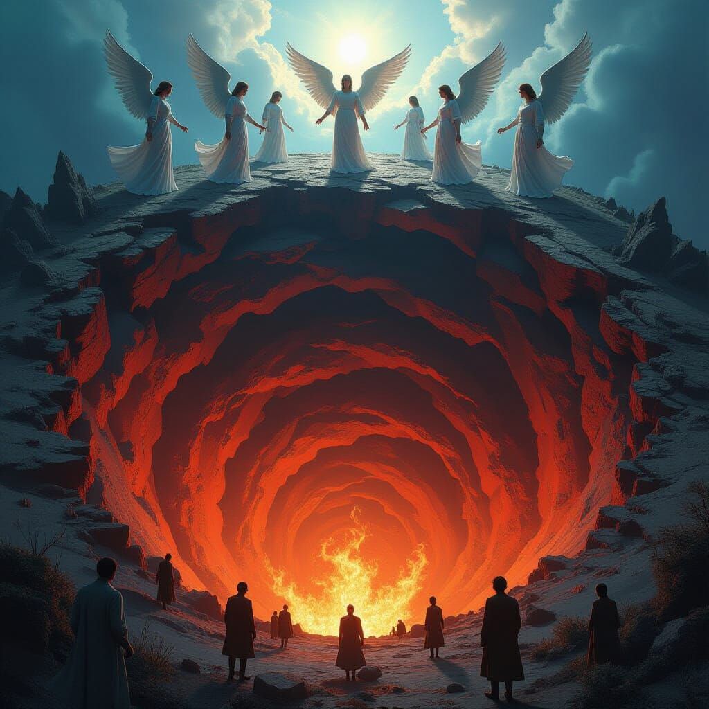 Detailed Vortex of Angels, Humans, and Demons