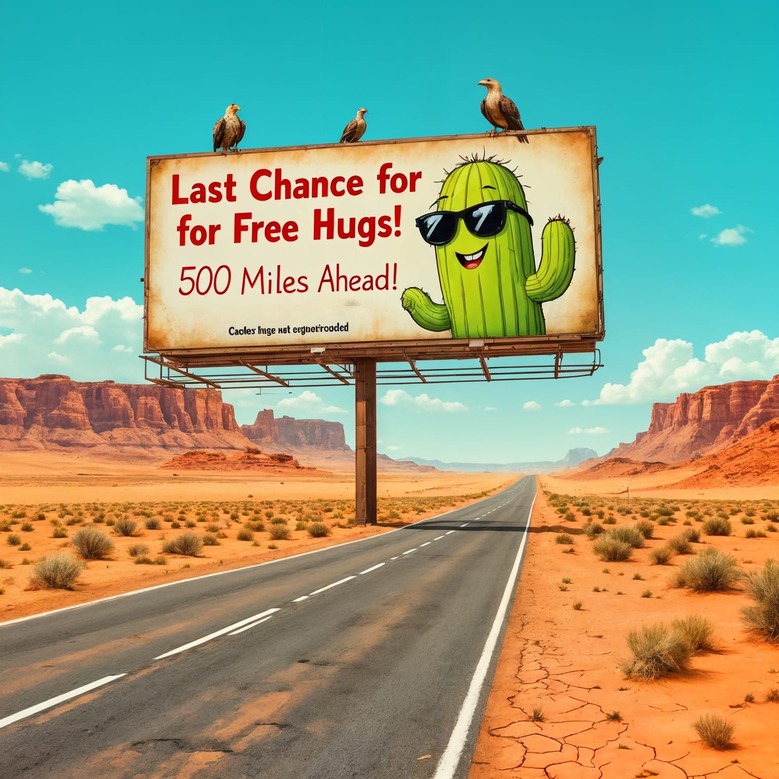 Surreal Desert Billboard Promises Free Hugs